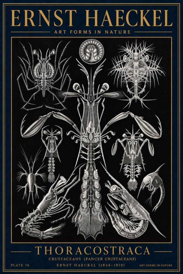 Ernst Haeckel Thoraocostraca - Crustaceans - Plate 76 No4 - Juliste