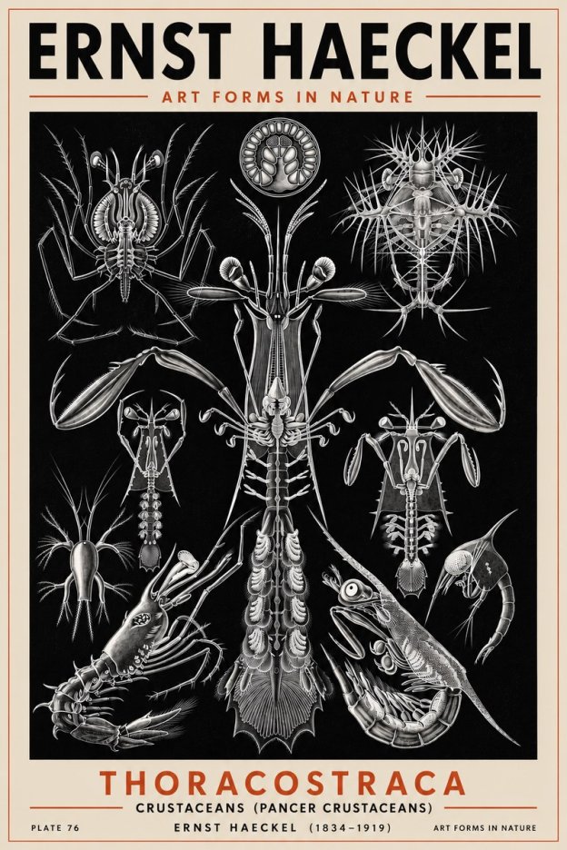 Ernst Haeckel Thoraocostraca - Crustaceans - Plate 76 No5 - Juliste