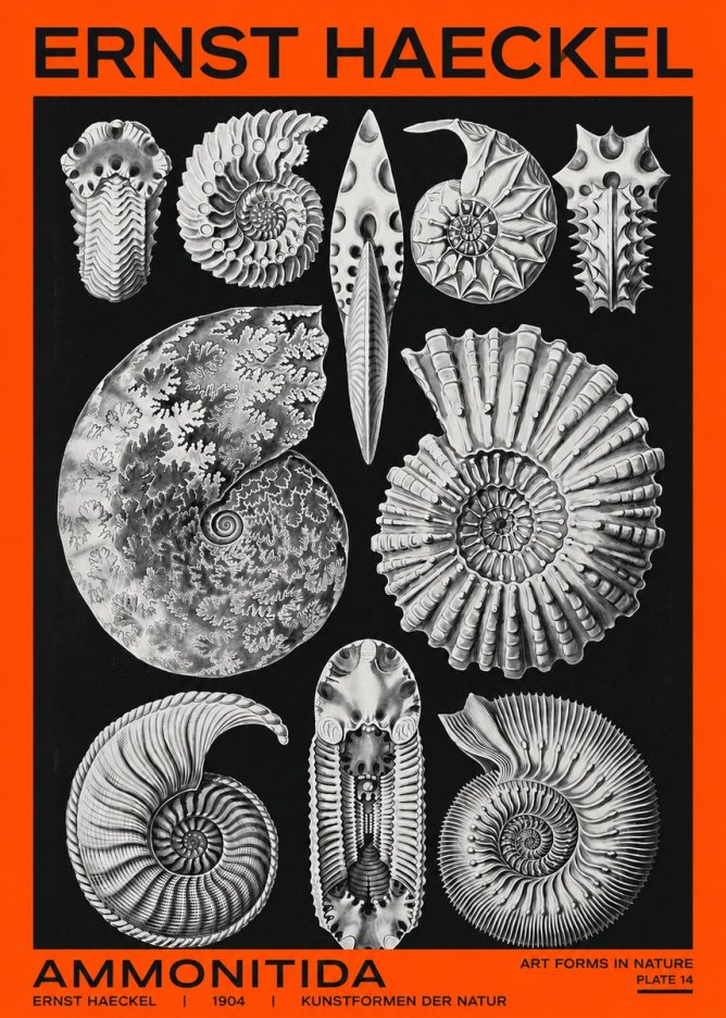 Ernst Haeckel Ammonitida - Ammonites No2 - Juliste