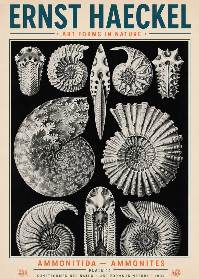 Ernst Haeckel Ammonitida - Ammonites No5 - Juliste