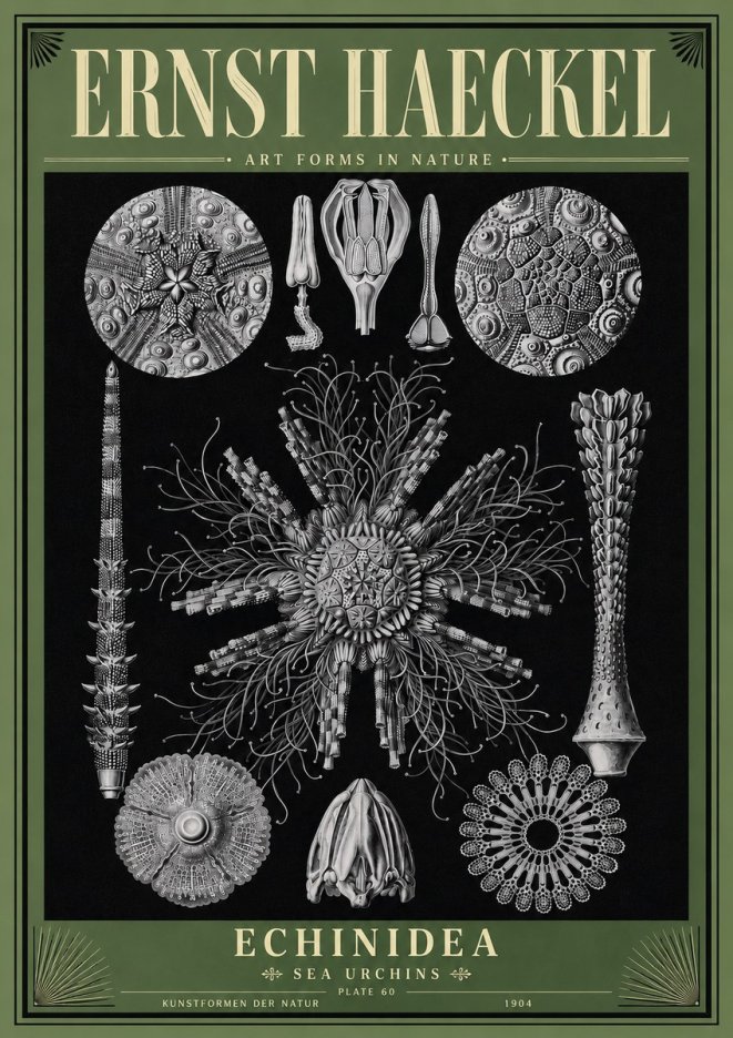Ernst Haeckel Echinidea Sea Urchins No6 - Juliste
