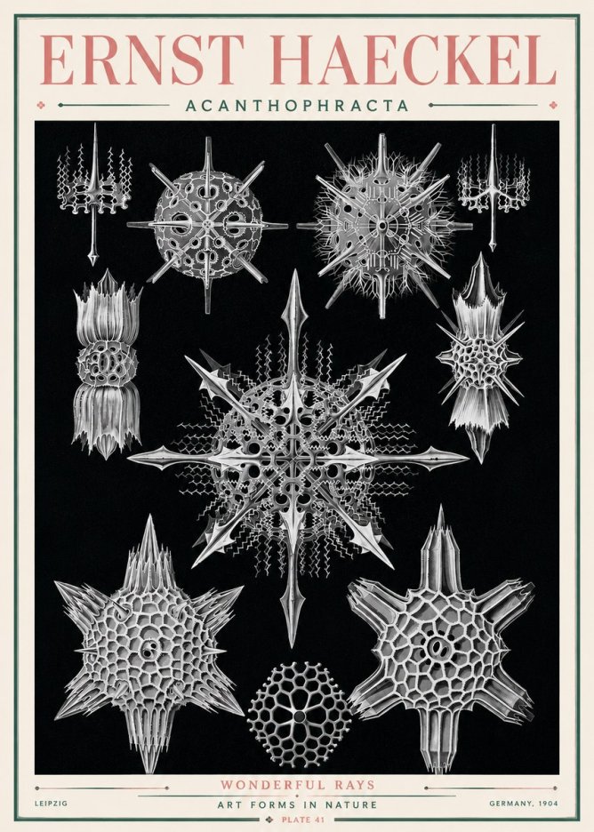 Ernst Haeckel Acanthophracta - Wonderful Rays No3 - Juliste