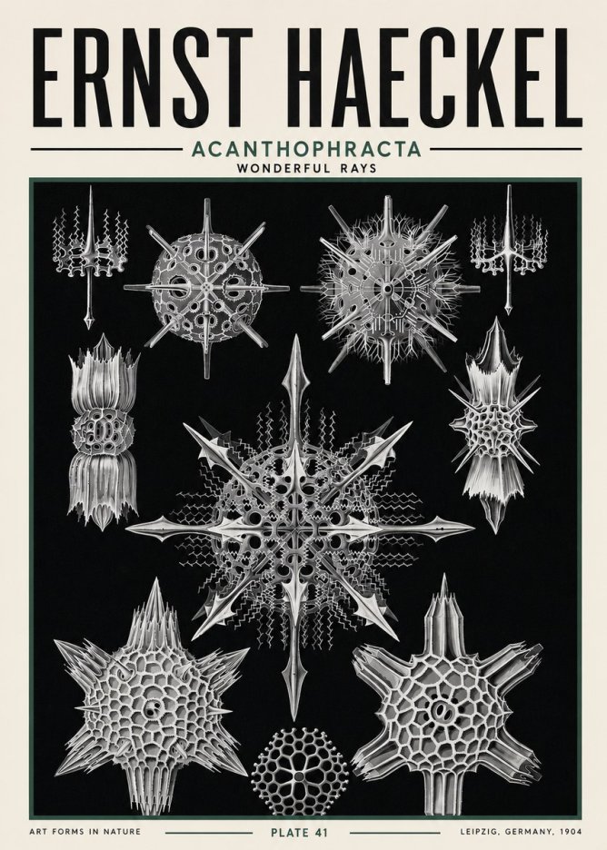 Ernst Haeckel Acanthophracta - Wonderful Rays No5 - Juliste