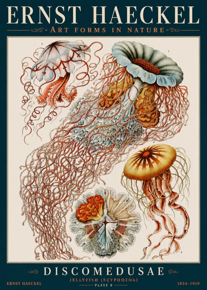 Ernst Haeckel Discomedusae — Jellyfish No4 - Juliste