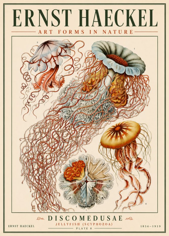 Ernst Haeckel Discomedusae — Jellyfish No6 - Juliste