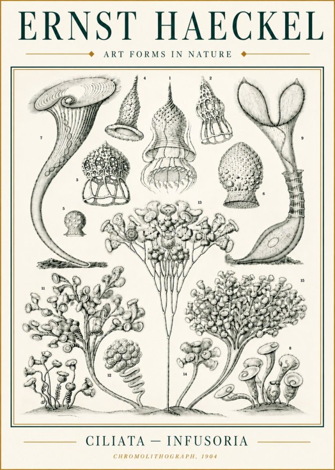Ernst Haeckel Ciliata - Infusoria - Plate 3 No6 - Juliste