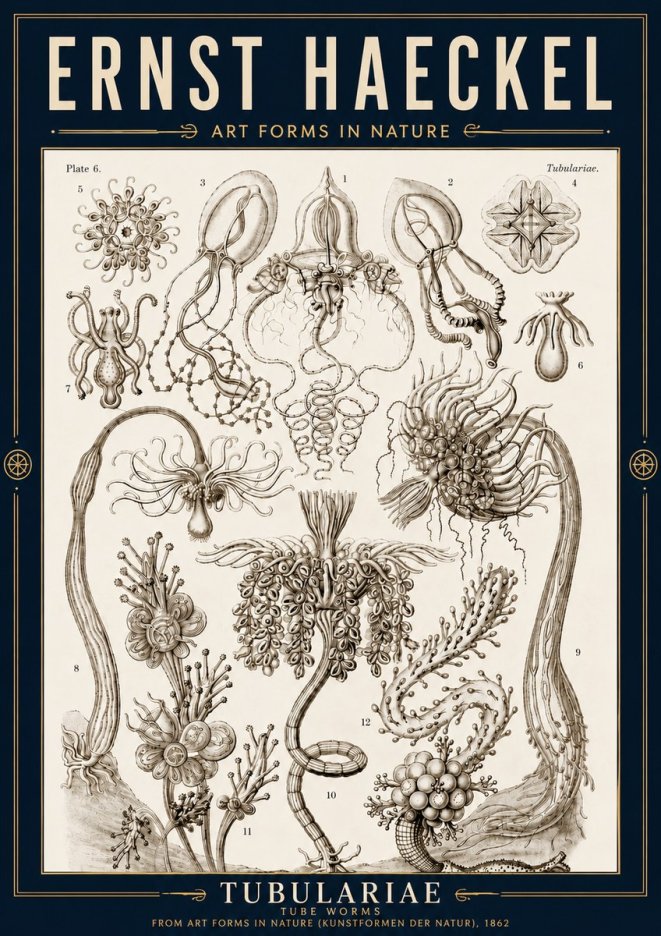 Ernst Haeckel Tubulariae No4 - Juliste
