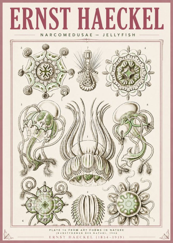 Ernst Haeckel Narcomedusae - Jellyfish No4 - Juliste