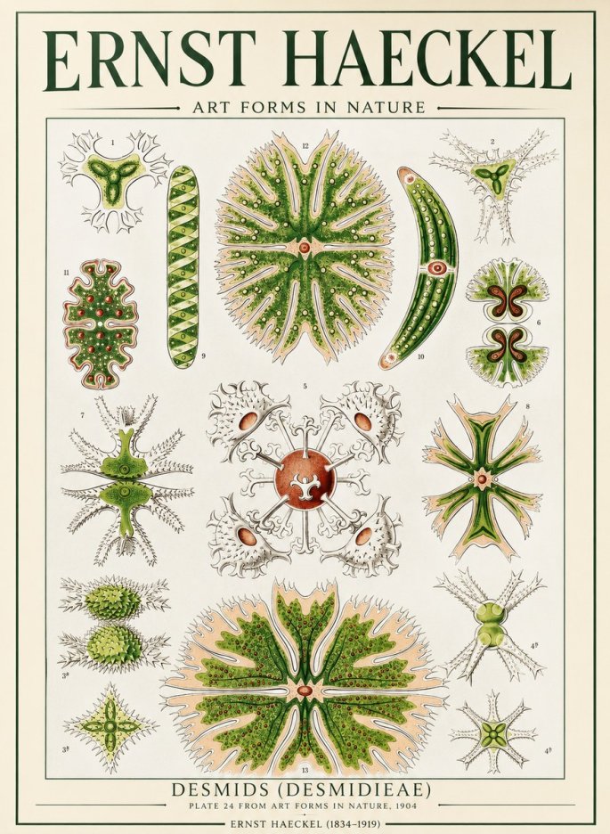 Ernst Haeckel Desmids (Desmidieae) No1 - Juliste