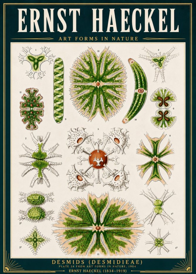 Ernst Haeckel Desmids (Desmidieae) No4 - Juliste