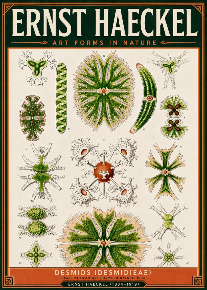 Ernst Haeckel Desmids (Desmidieae) No5 - Juliste