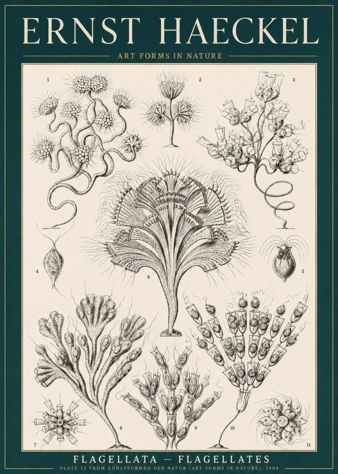 Ernst Haeckel Flagellata - Flagellates No3 - Juliste