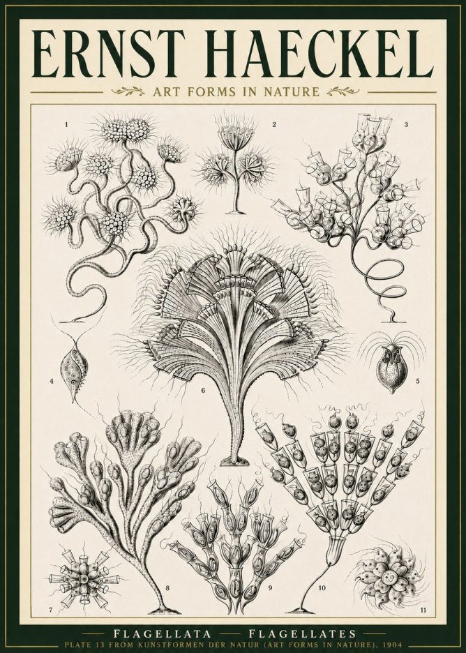 Ernst Haeckel Flagellata - Flagellates No5 - Juliste