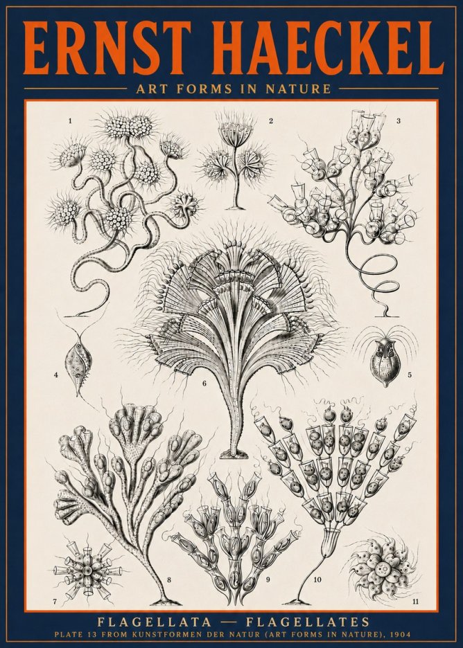 Ernst Haeckel Flagellata - Flagellates No6 - Juliste