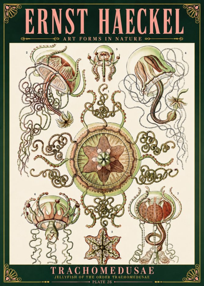 Ernst Haeckel Trachomedusae No6 - Juliste
