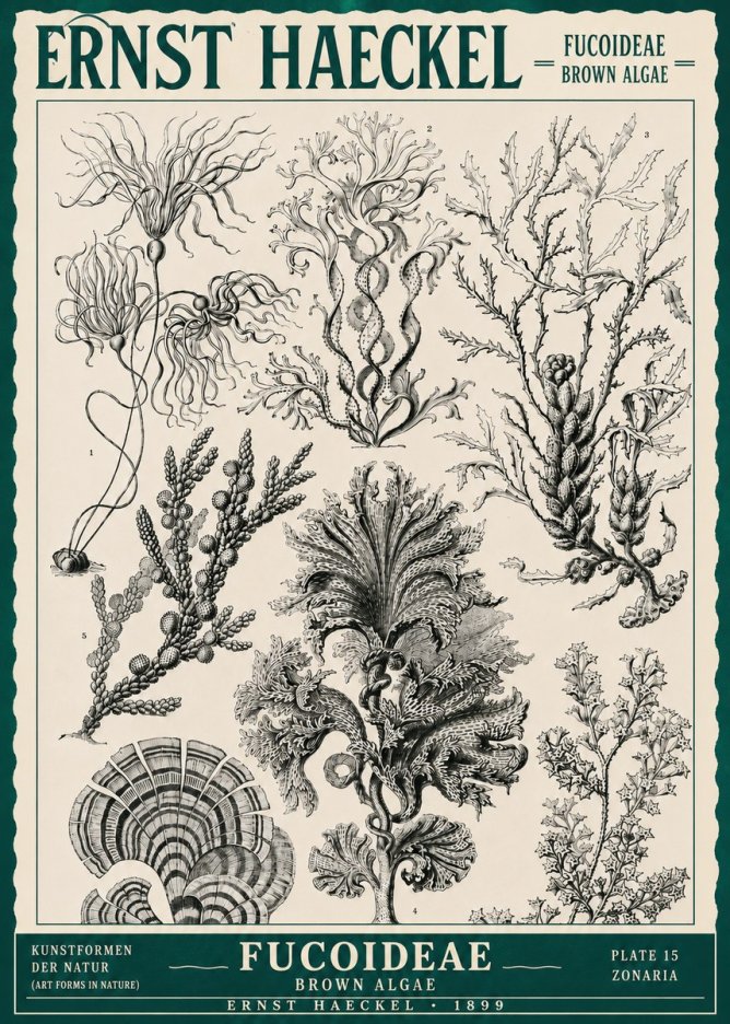 Ernst Haeckel Fucoideae - Brown Algae No3 - Juliste