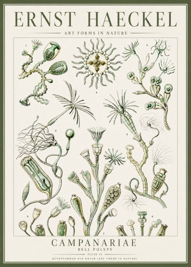Ernst Haeckel Campanariae – Bell Polyps No4 - Juliste
