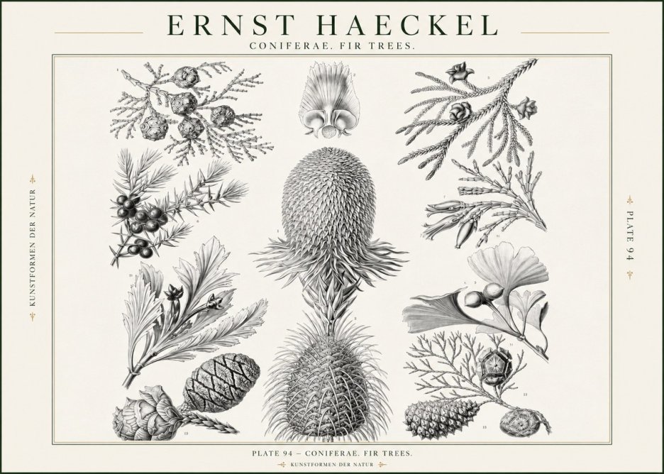 Ernst Haeckel Coniferae. Fir Trees. No1 - Juliste