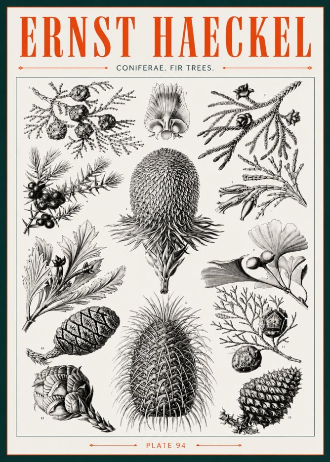 Ernst Haeckel Coniferae. Fir Trees. No3 - Juliste