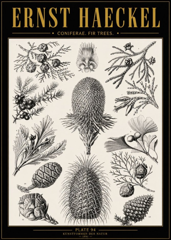 Ernst Haeckel Coniferae. Fir Trees. No5 - Juliste