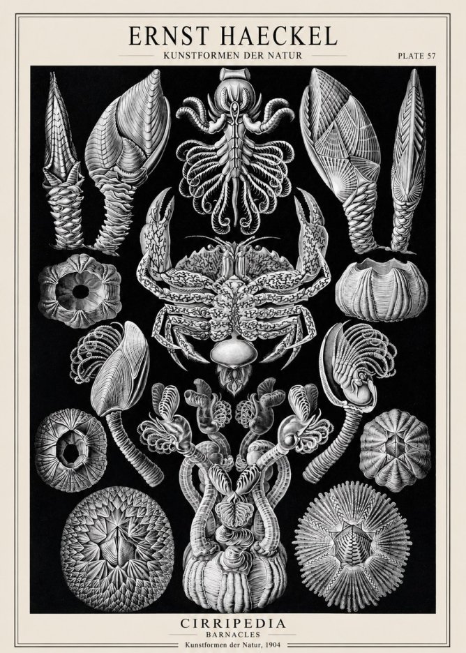 Ernst Haeckel Cirripedia Barnacles No1 - Juliste