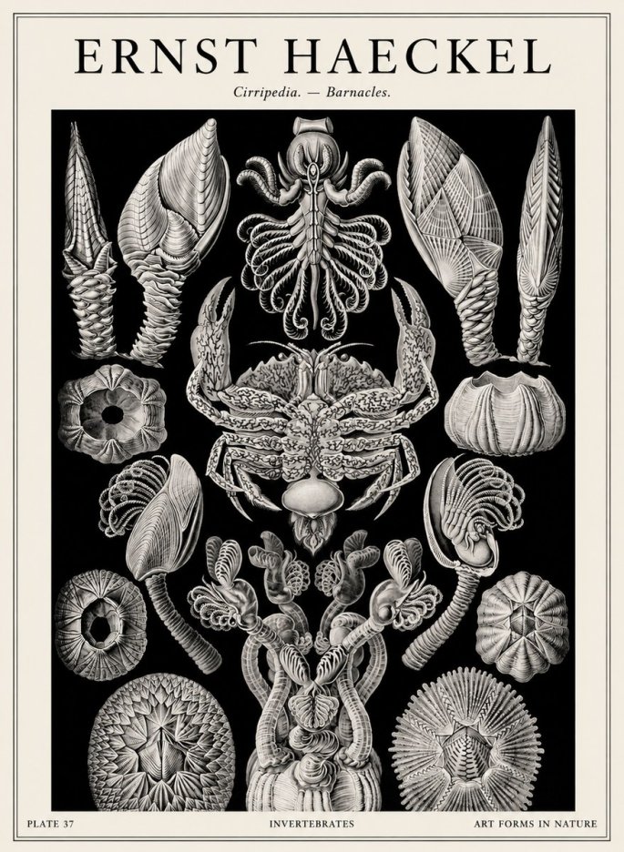 Ernst Haeckel Cirripedia Barnacles No4 - Juliste