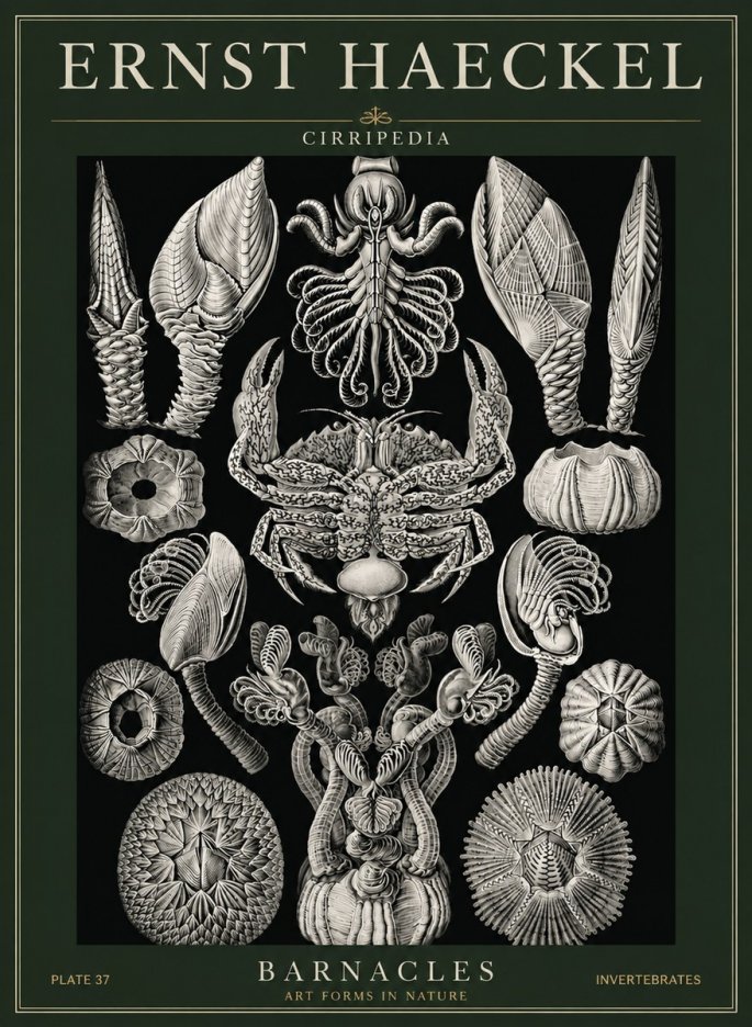 Ernst Haeckel Cirripedia Barnacles No6 - Juliste