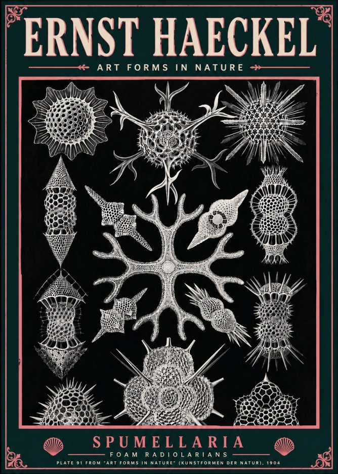 Ernst Haeckel Spumellaria No6 - Juliste