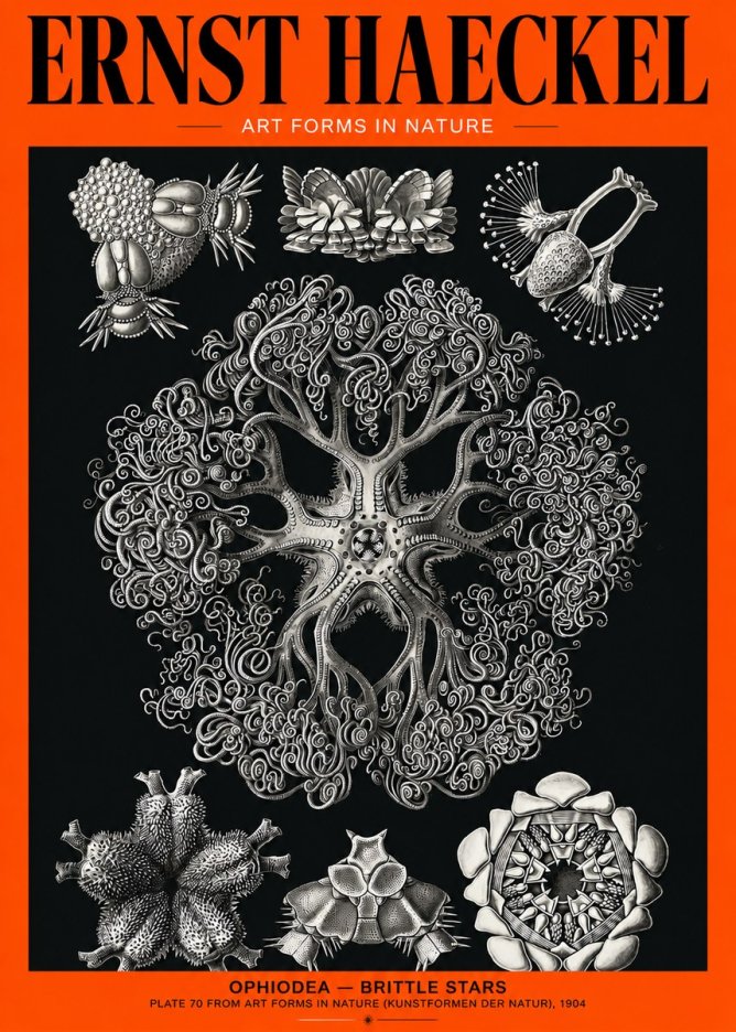 Ernst Haeckel Ophiodea - Brittle Stars II No2 - Juliste