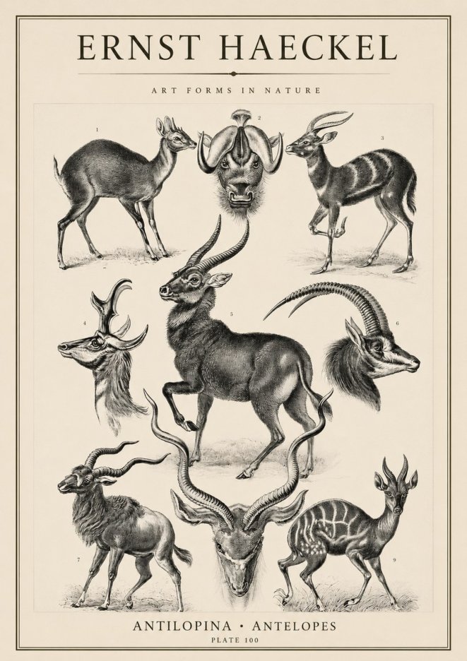 Ernst Haeckel Antelopes No4 - Juliste