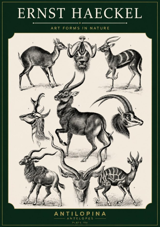 Ernst Haeckel Antelopes No5 - Juliste