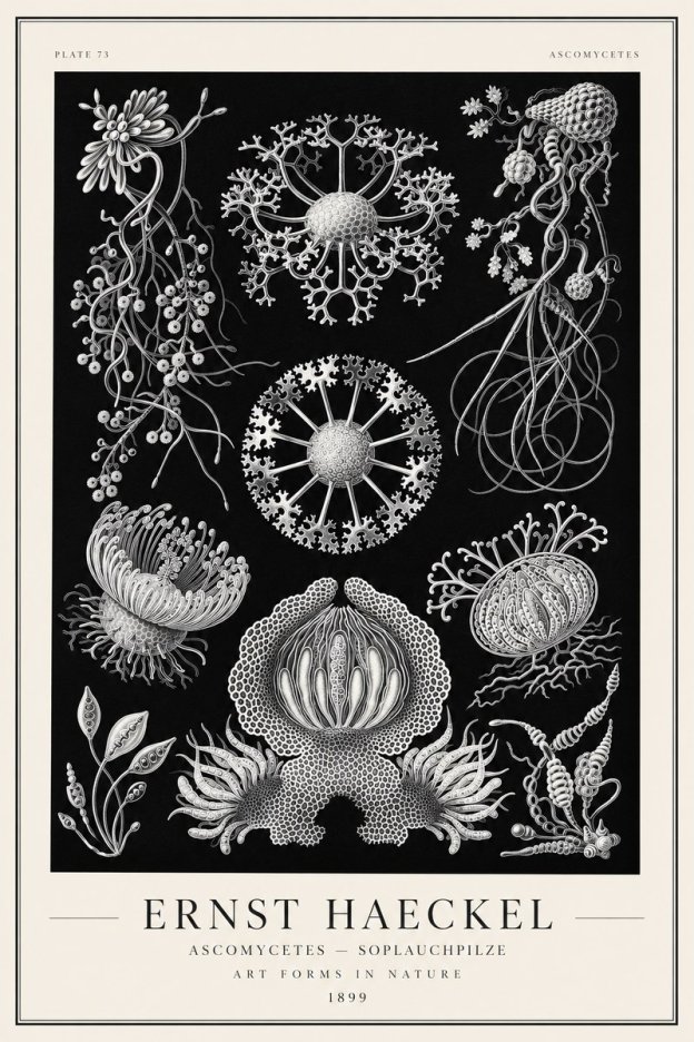 Ernst Haeckel Ascomycetes — Sac Fungi No2 - Juliste
