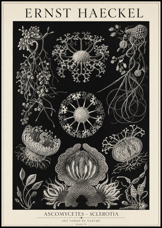 Ernst Haeckel Ascomycetes — Sac Fungi No5 - Juliste
