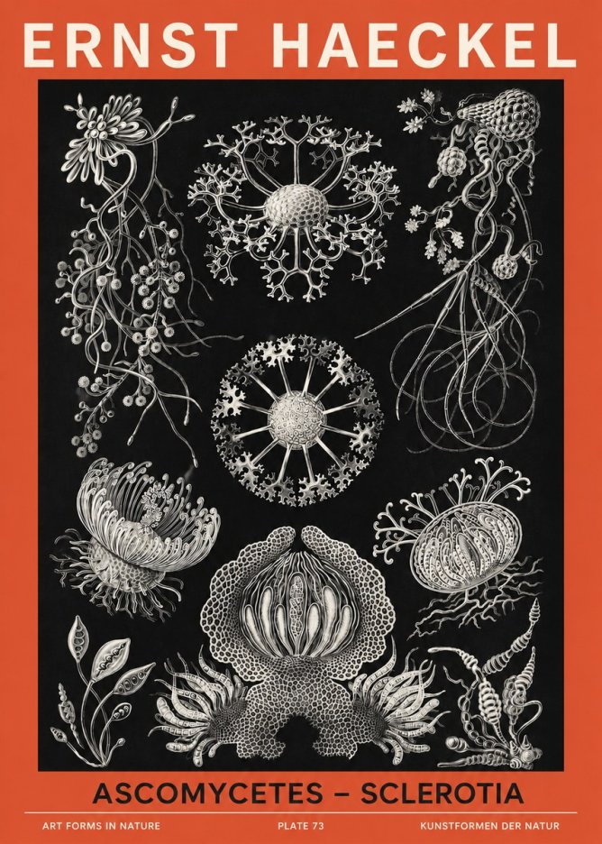 Ernst Haeckel Ascomycetes — Sac Fungi No6 - Juliste