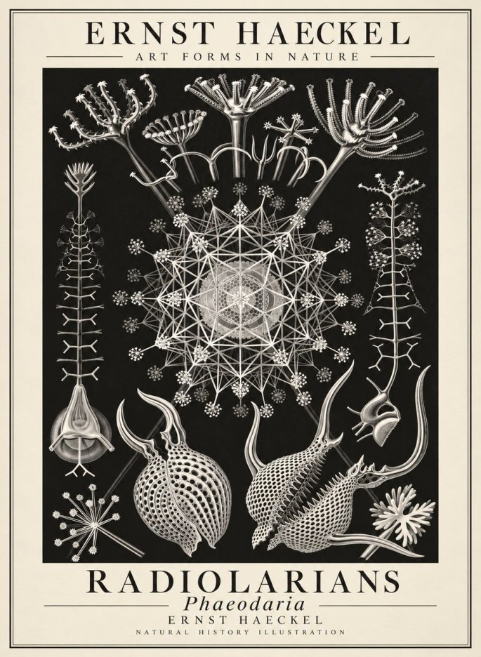 Ernst Haeckel Phaeodaria Radiolarians - Plate 61 No3 - Juliste