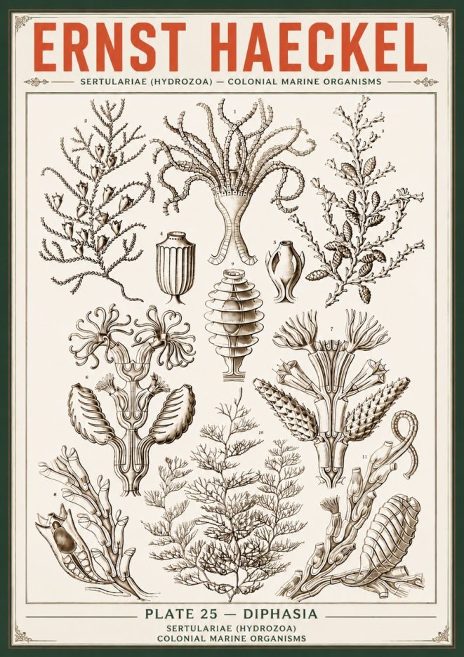 Ernst Haeckel Sertulariidae No6 - Juliste