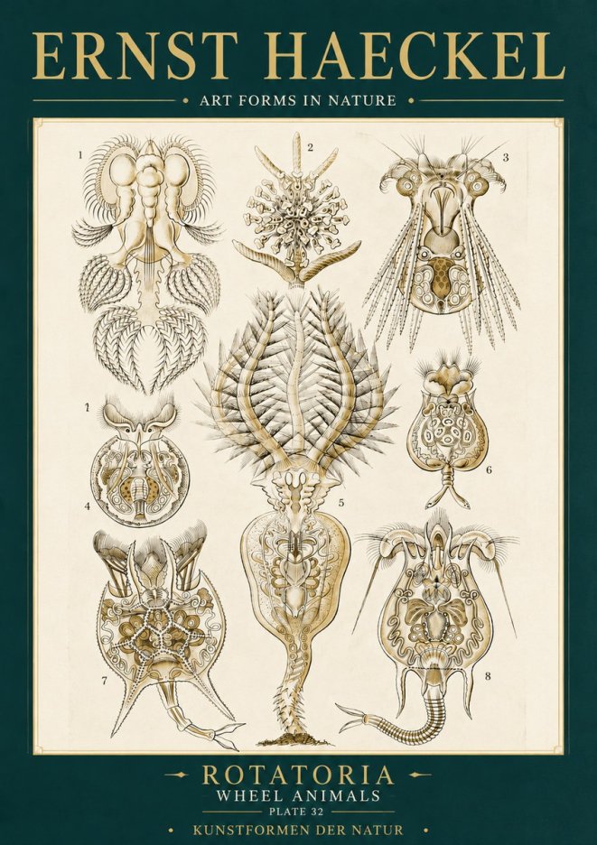 Ernst Haeckel Rotatoria - Wheel Animals No6 - Juliste