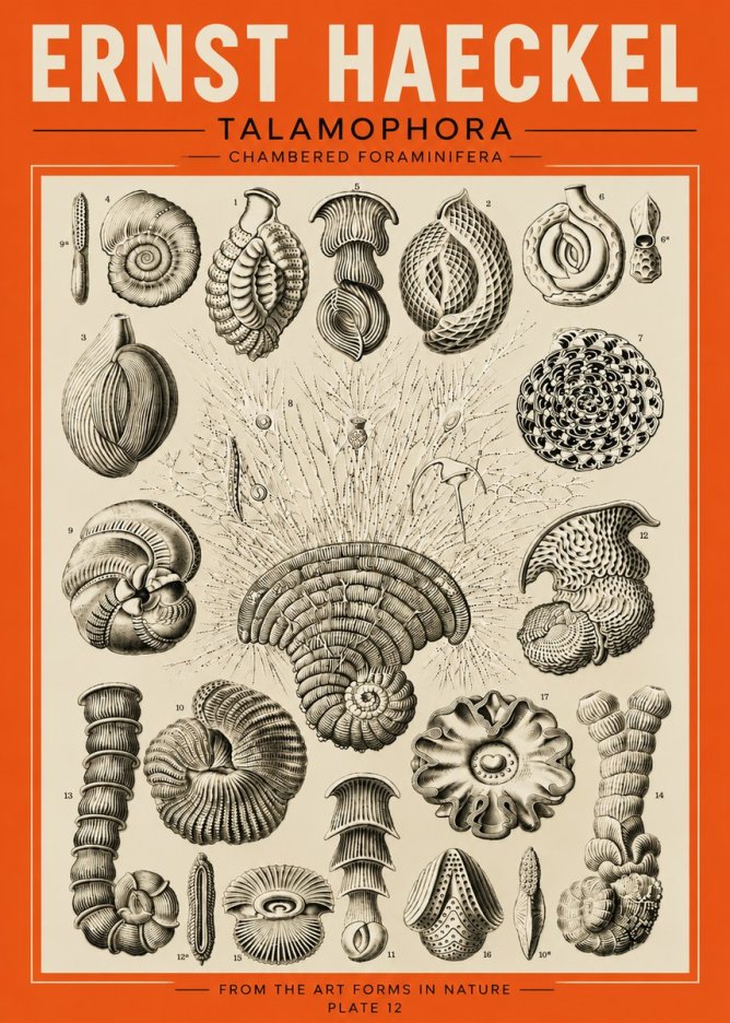 Ernst Haeckel Thalamophora – Foraminifera Plate 12 No5 - Juliste