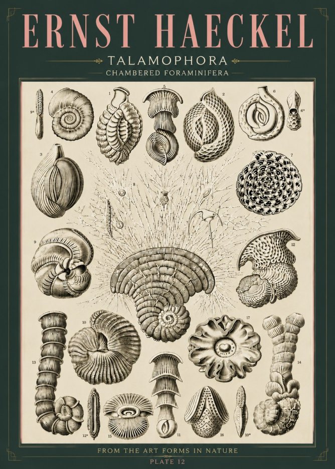 Ernst Haeckel Thalamophora – Foraminifera Plate 12 No6 - Juliste