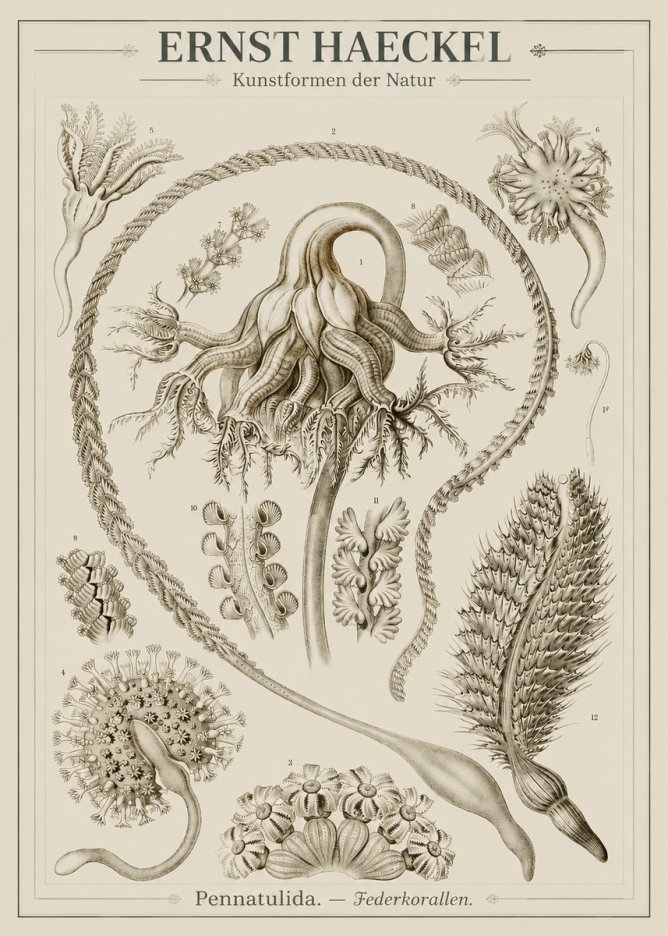 Ernst Haeckel Pennatulida - Sea Pens No3 - Juliste