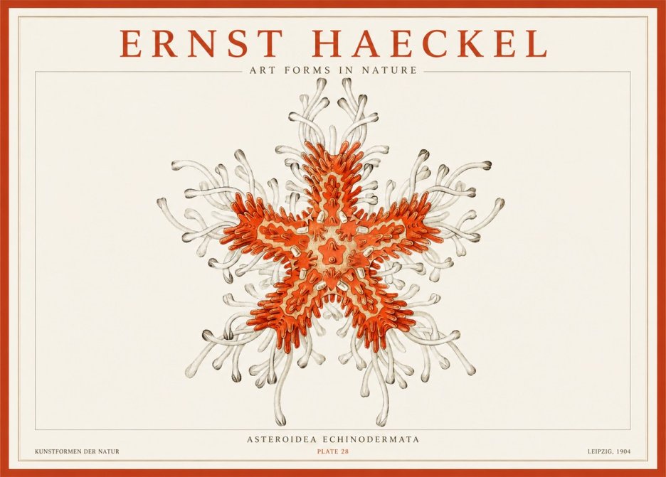 Ernst Haeckel Asteroidea Echinodermata Plate 28 No1 - Juliste