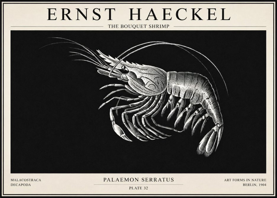 Ernst Haeckel Pandalus Borealis No6 - Juliste