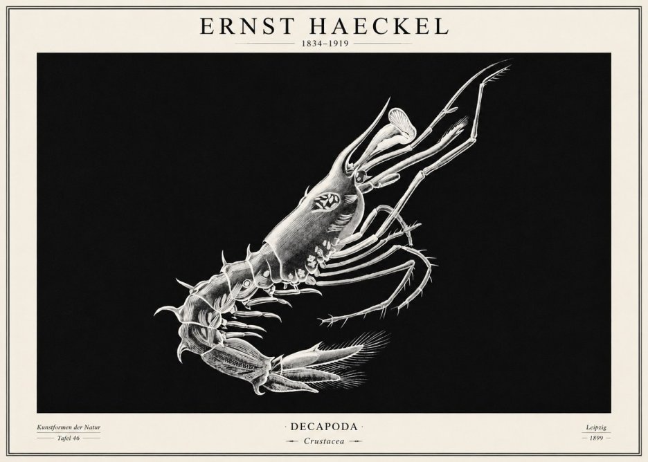 Ernst Haeckel Decapoda the Crustaceans No2 - Juliste