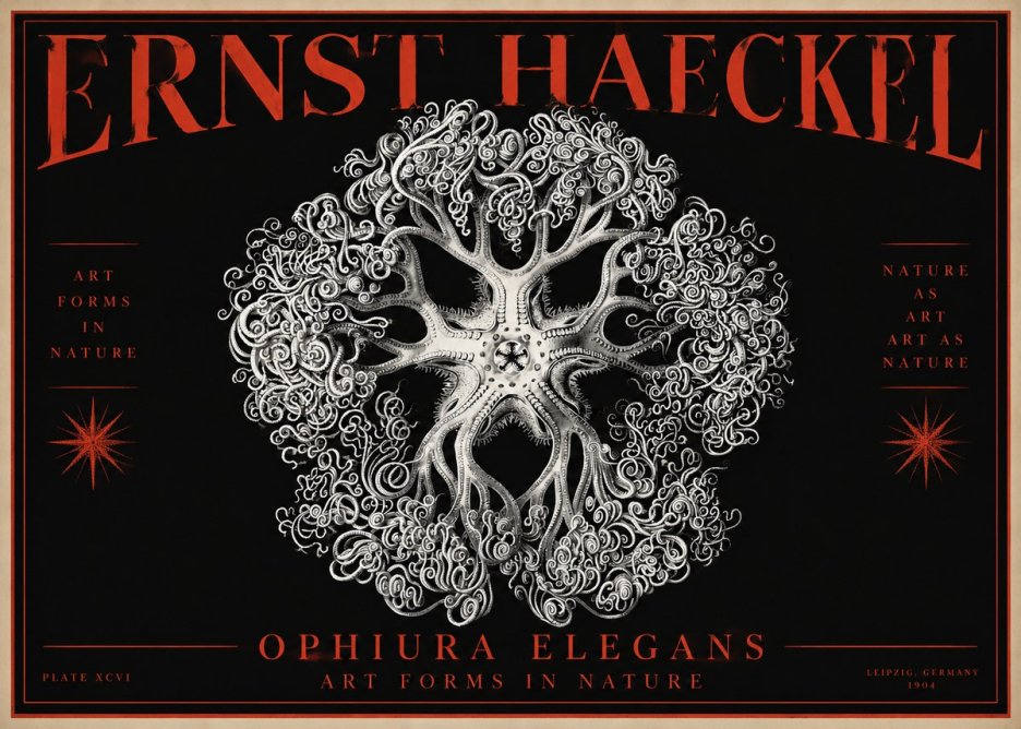 Ernst Haeckel Ophiuroidea Sea Tree - Deep Sea No4 - Juliste