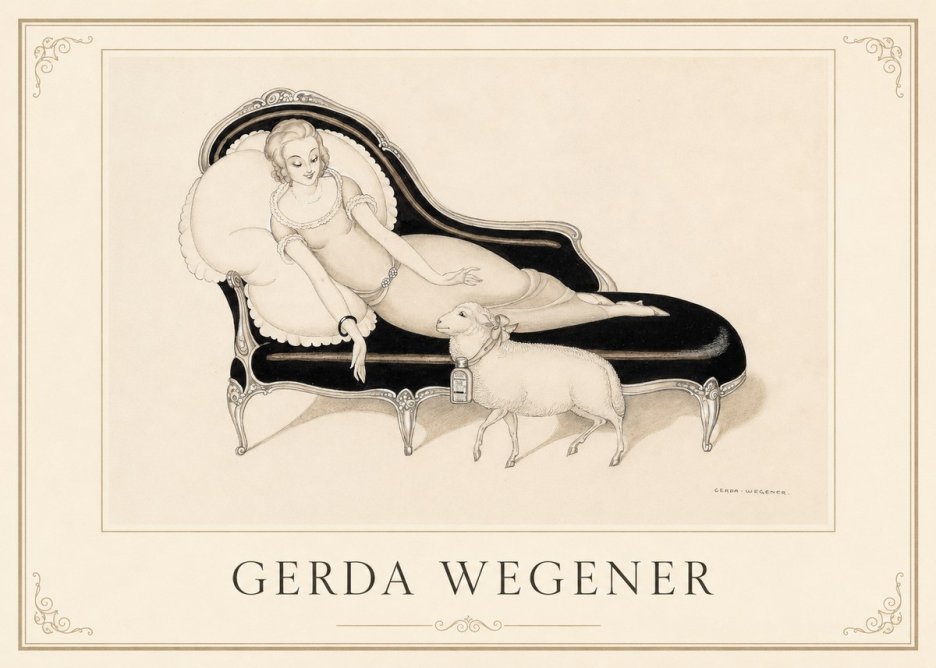 Gerda Wegener Lady with Lamb No1 - Juliste