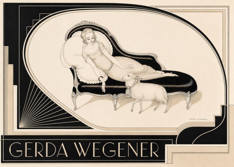 Gerda Wegener Lady with Lamb No2 - Juliste