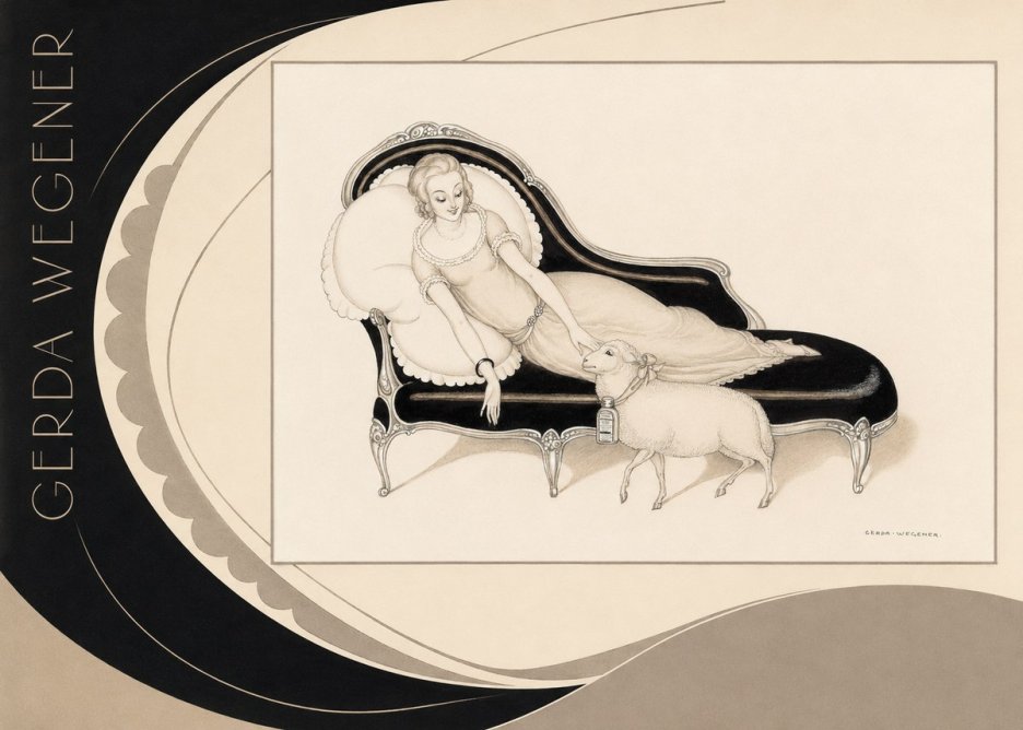 Gerda Wegener Lady with Lamb No6 - Juliste