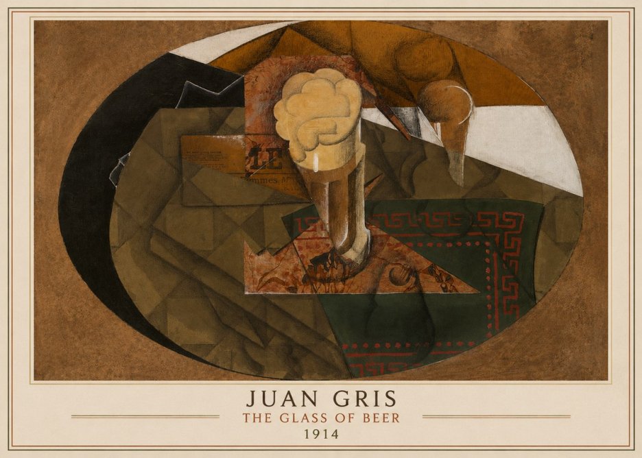 Juan Gris The Glass of Beer No4 - Juliste