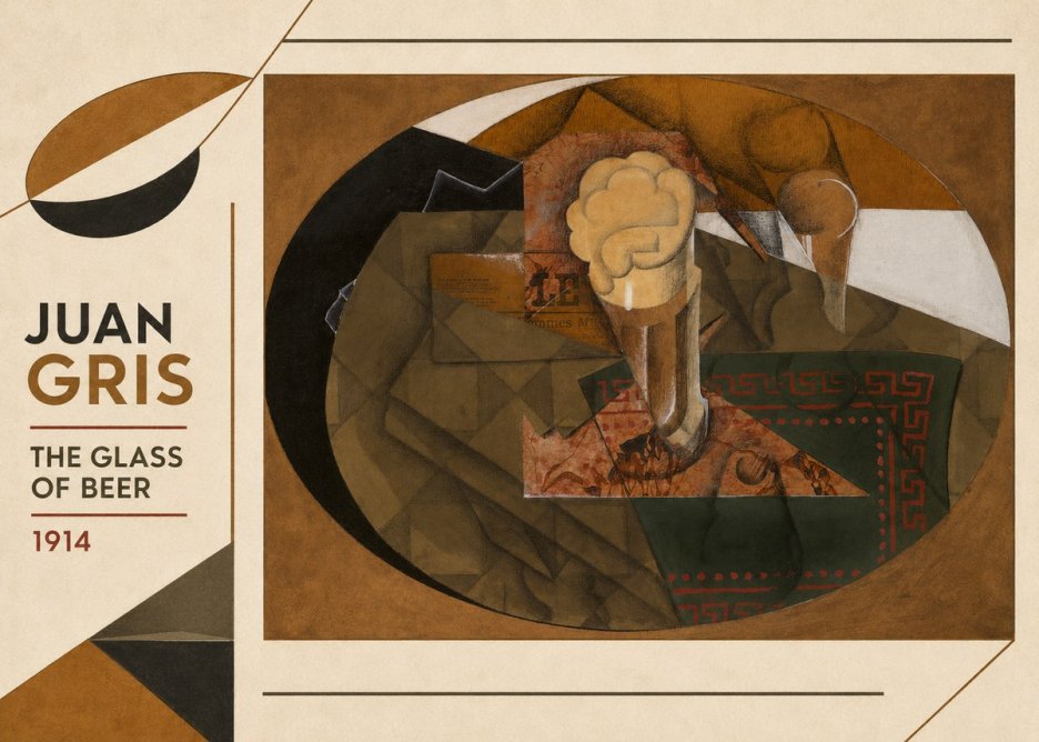 Juan Gris The Glass of Beer No6 - Juliste