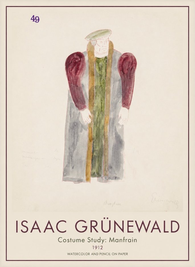 Isaac Grünewald Costume Study: Manfrain No1 - Juliste